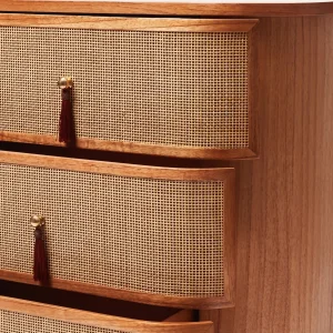 Francesco Woven Rattan Wooden Dresser - 4