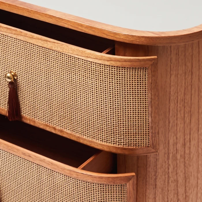 Francesco Woven Rattan Wooden Dresser - 5