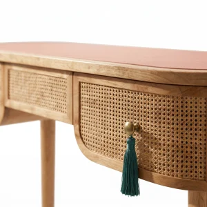 Francesco Solid Wood Cane Console Table - 3
