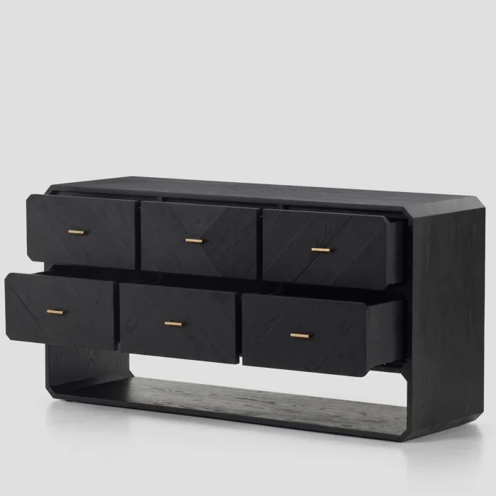 Gabriella Black Wooden Dresser - 3
