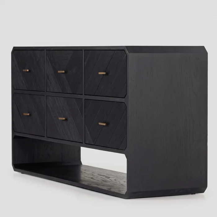 Gabriella Black Wooden Dresser - 5
