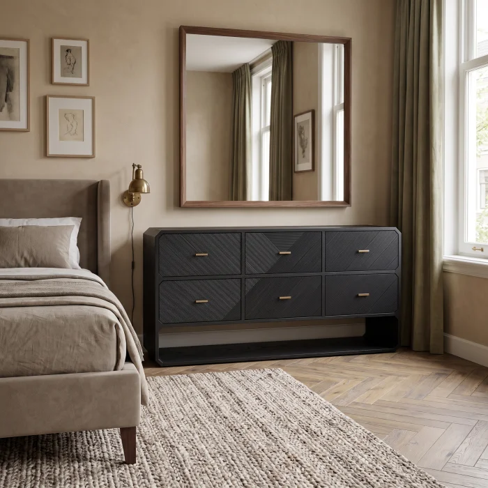 Gabriella Black Wooden Dresser - 4