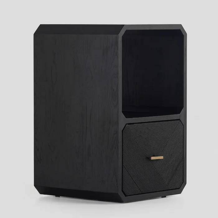 Gabriella Black Wooden Nightstand - 2