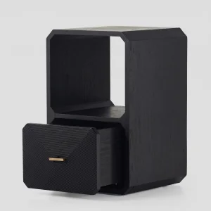 Gabriella Black Wooden Nightstand - 3