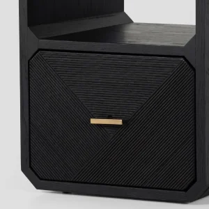 Gabriella Black Wooden Nightstand - 5