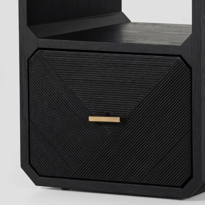 Gabriella Black Wooden Nightstand - 5