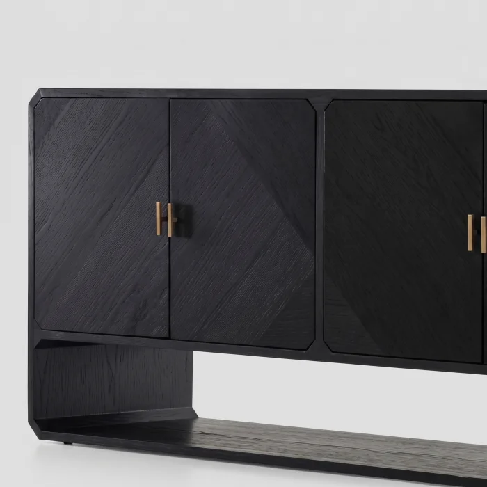 Gabriella Black Wooden Sideboard - 5