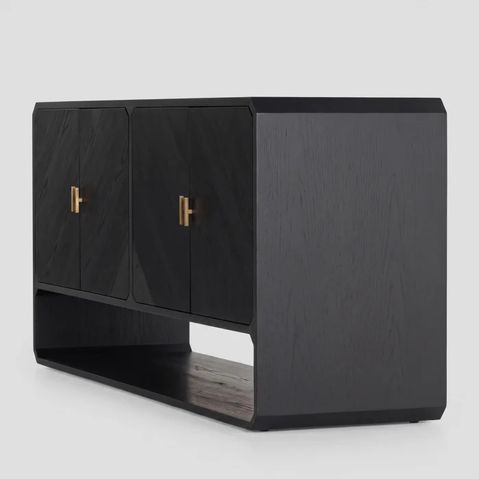 Gabriella Black Wooden Sideboard - 2