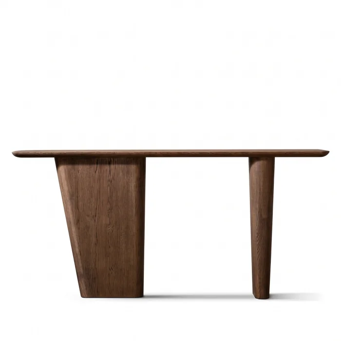 Glow Brown Oak Wooden Console Table - 2