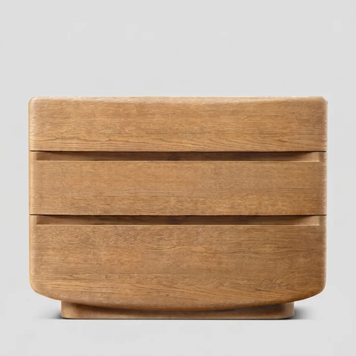 Glow Natural Oak Wooden Nightstand - 2