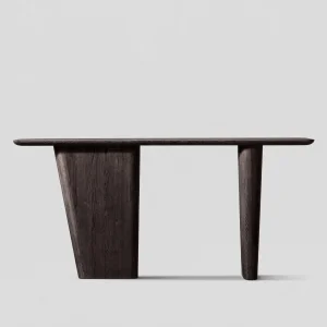 Glow Black Oak Wooden Console Table - 2