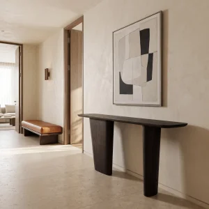 Glow Black Oak Wooden Console Table - 3