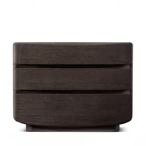 Glow Black Oak Wooden Nightstand - 2