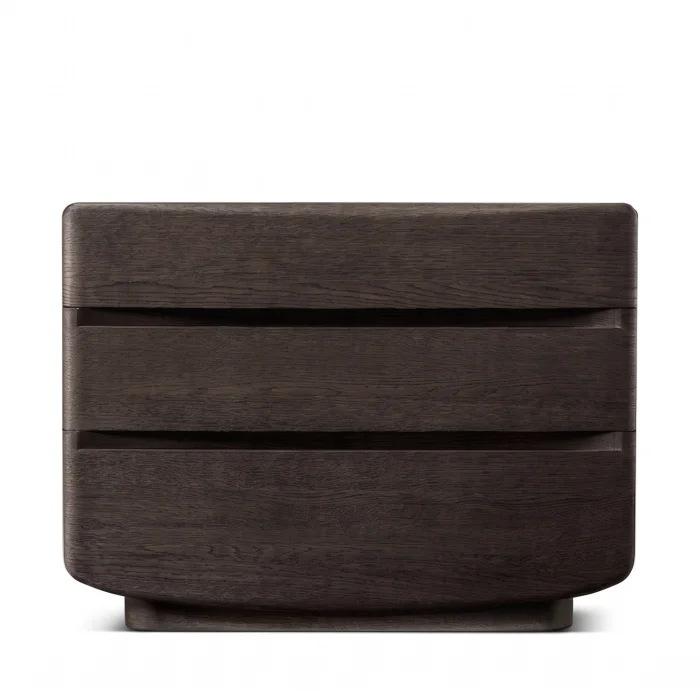 Glow Black Oak Wooden Nightstand - 2