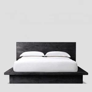 Hara Black Oak Wooden Bed Frame - 2
