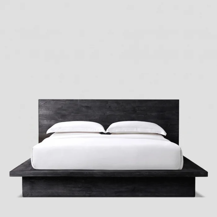 Hara Black Oak Wooden Bed Frame - 2