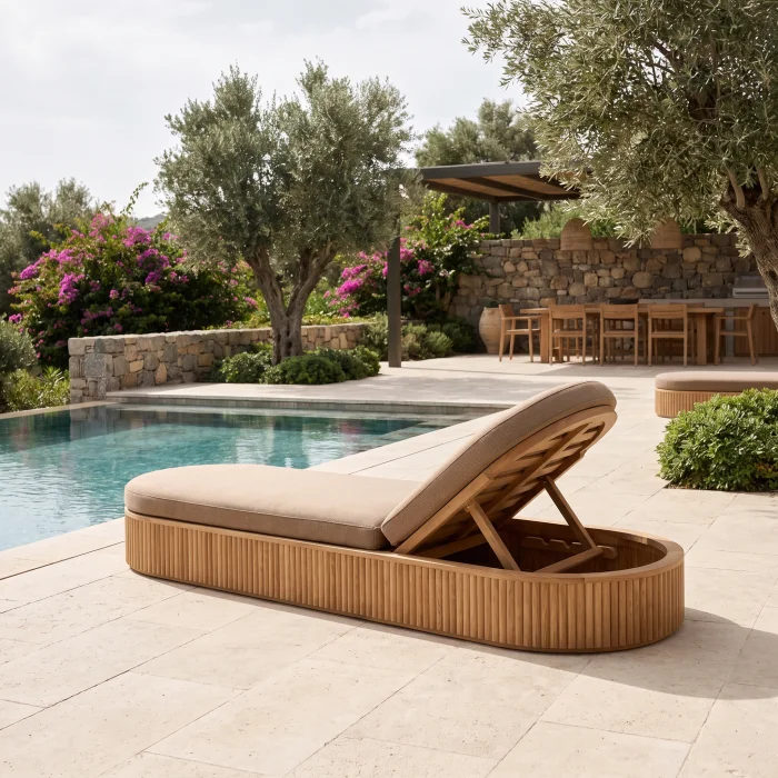 Hera Wooden Sunbed - 4
