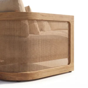 Hillary Woven Cane Wood Garden Seating Set - 4