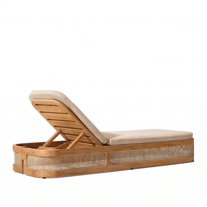 Hillary Woven Wood Sun Lounger - 3