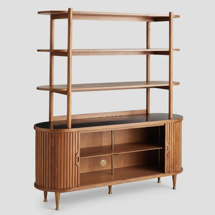 Lawrence Wood Sideboard & Bookshelf - 3