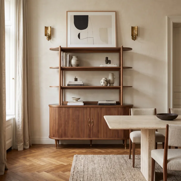 Lawrence Wood Sideboard & Bookshelf - 4