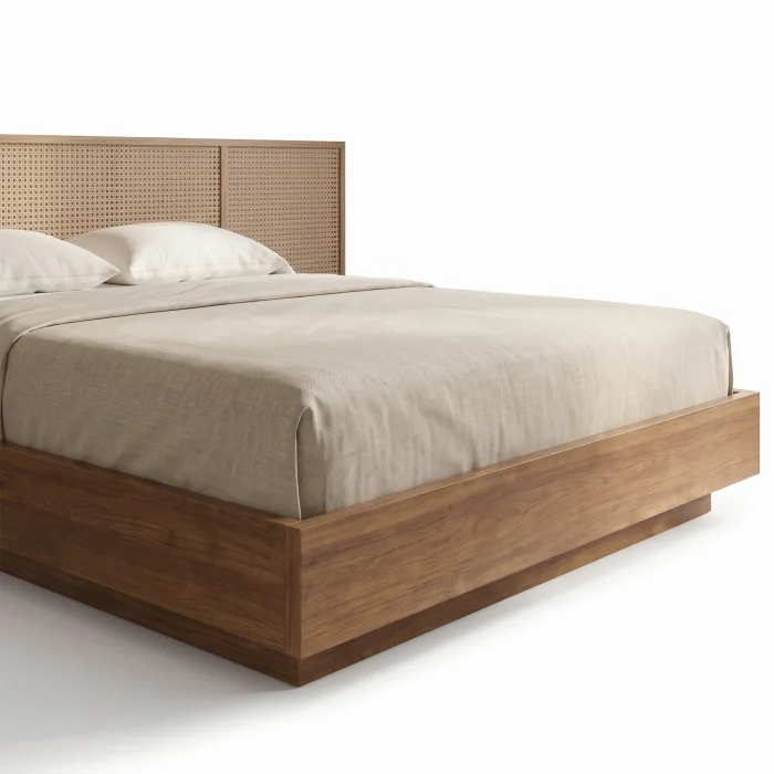 Litty Rattan Wood Bed Frame - 3
