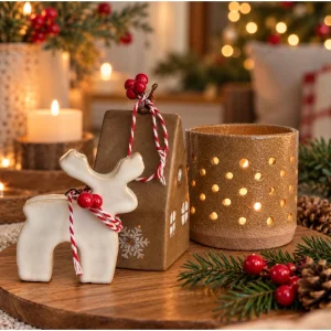 Stoneware Seramik Gingerbread Dekoratif Obje Seti - 2