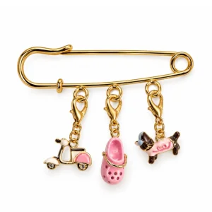 Pink Adventure Charm Broş - 1