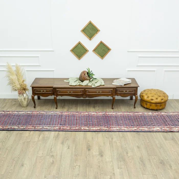 Burma Hand-Knotted Persian Runner Rug - 2