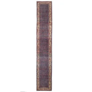 Burma Hand-Knotted Persian Runner Rug - 1