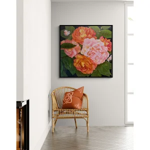 Rose Garden Oil Painting on Canvas - 2