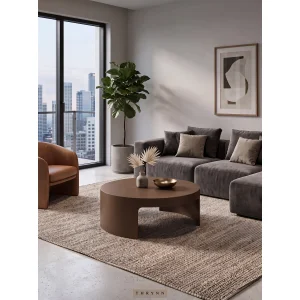 Ovria Round Brown Coffee Table - 5