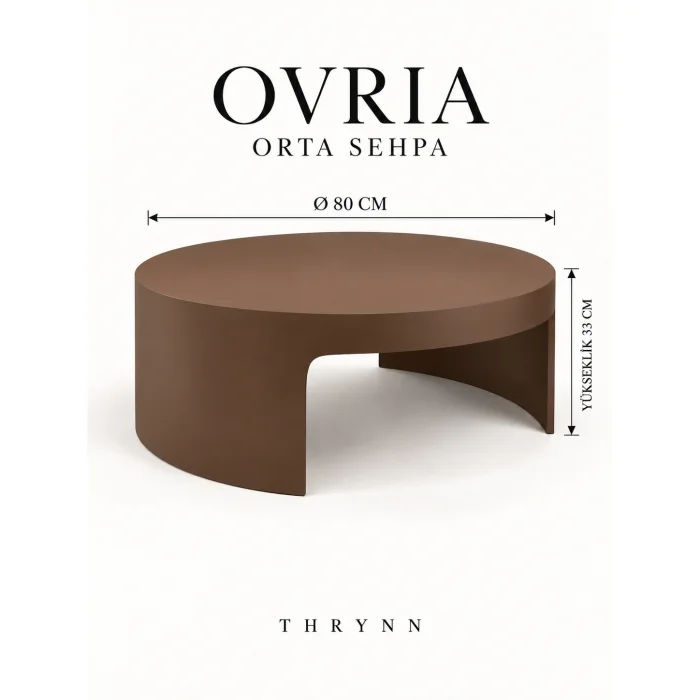 Ovria Round Brown Coffee Table - 6