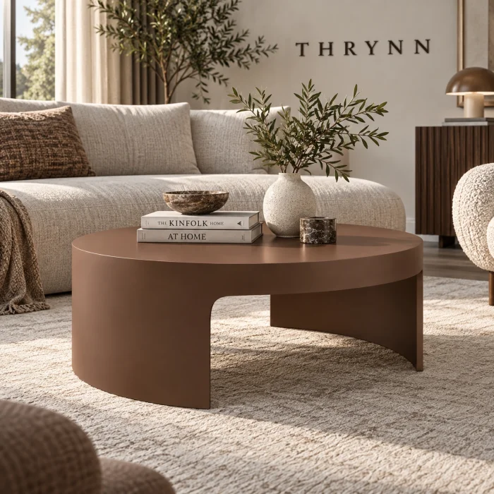 Ovria Round Brown Coffee Table - 4