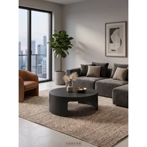 Ovria Round Coffee Table Black - 4