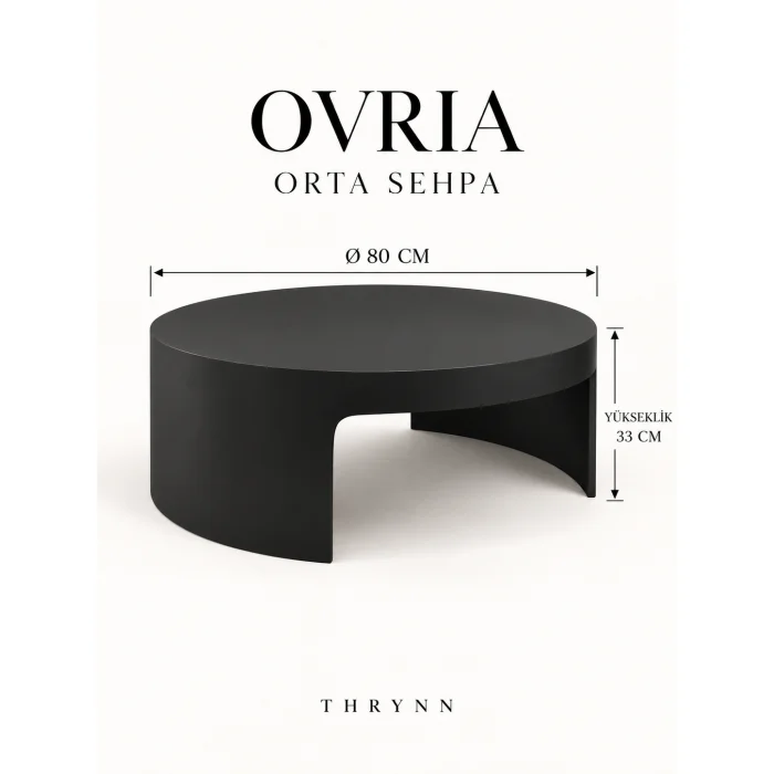 Ovria Round Coffee Table Black - 6