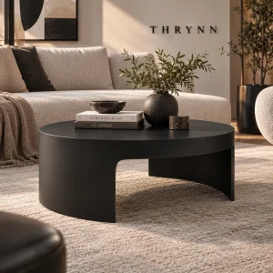 Ovria Round Coffee Table Black - 5