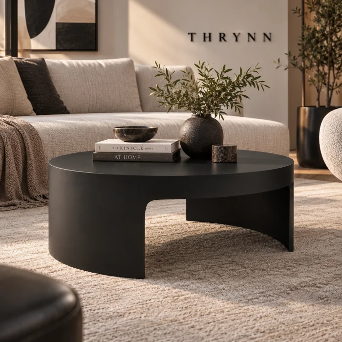 Ovria Round Coffee Table Black - 5
