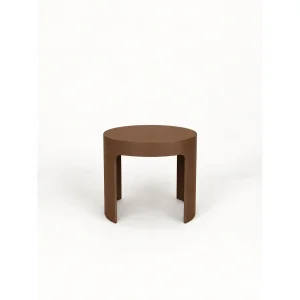 Ovria Round Side Table Stone Black Mink Brown - 2