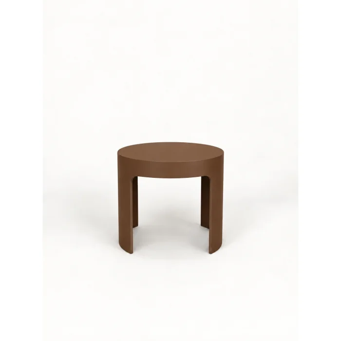 Ovria Round Side Table Stone Black Mink Brown - 2