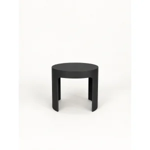 Ovria Moonstone Black Vizon Brown Round Side Table - 2