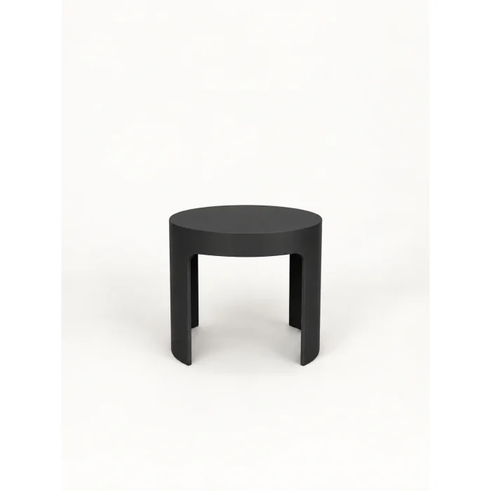 Ovria Moonstone Black Vizon Brown Round Side Table - 2
