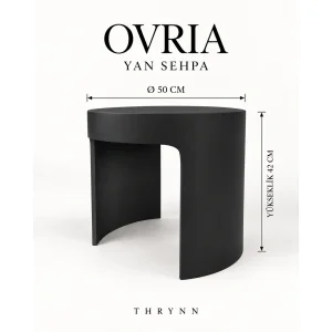 Ovria Moonstone Black Vizon Brown Round Side Table - 4