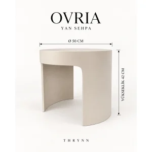 Ovria Moonstone Black Vizon Brown Round Side Table - 4