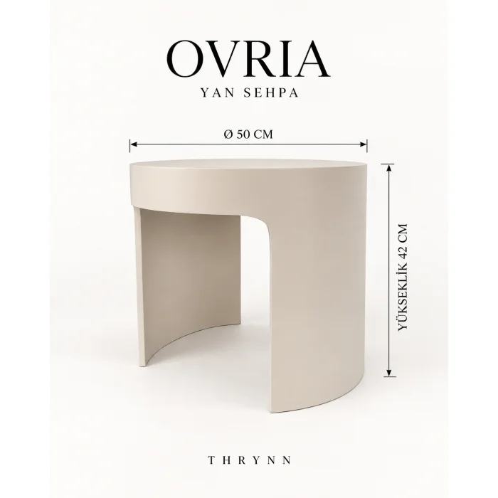Ovria Moonstone Black Vizon Brown Round Side Table - 4