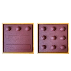 Dots&Lines Burgundy Artwork Set
