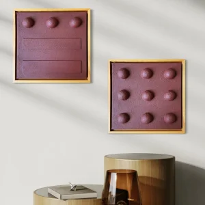 Dots&Lines Burgundy Artwork Set - 2