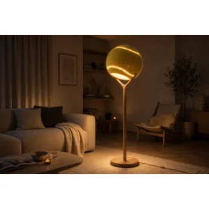 Solid Wood Tennis Ball Floor Lamp - 3