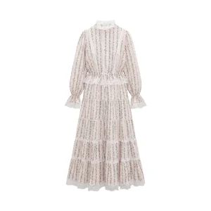 Juliette Floral Print Lace Detail Dress - 2