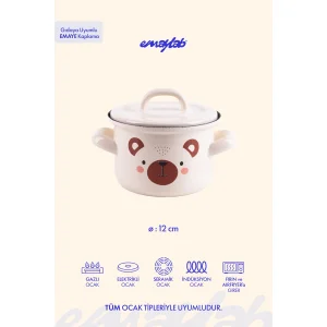 Little Bear Enameled 12 Cm Baby Pot 850 Ml - 4